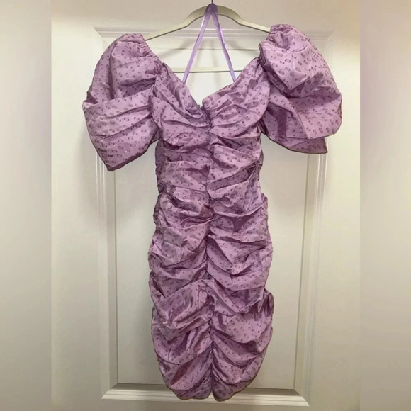 Anthropologie Hutch NWT Wren Off the Shoulder Ruched Dress. Size 8 - Picture 9 of 9